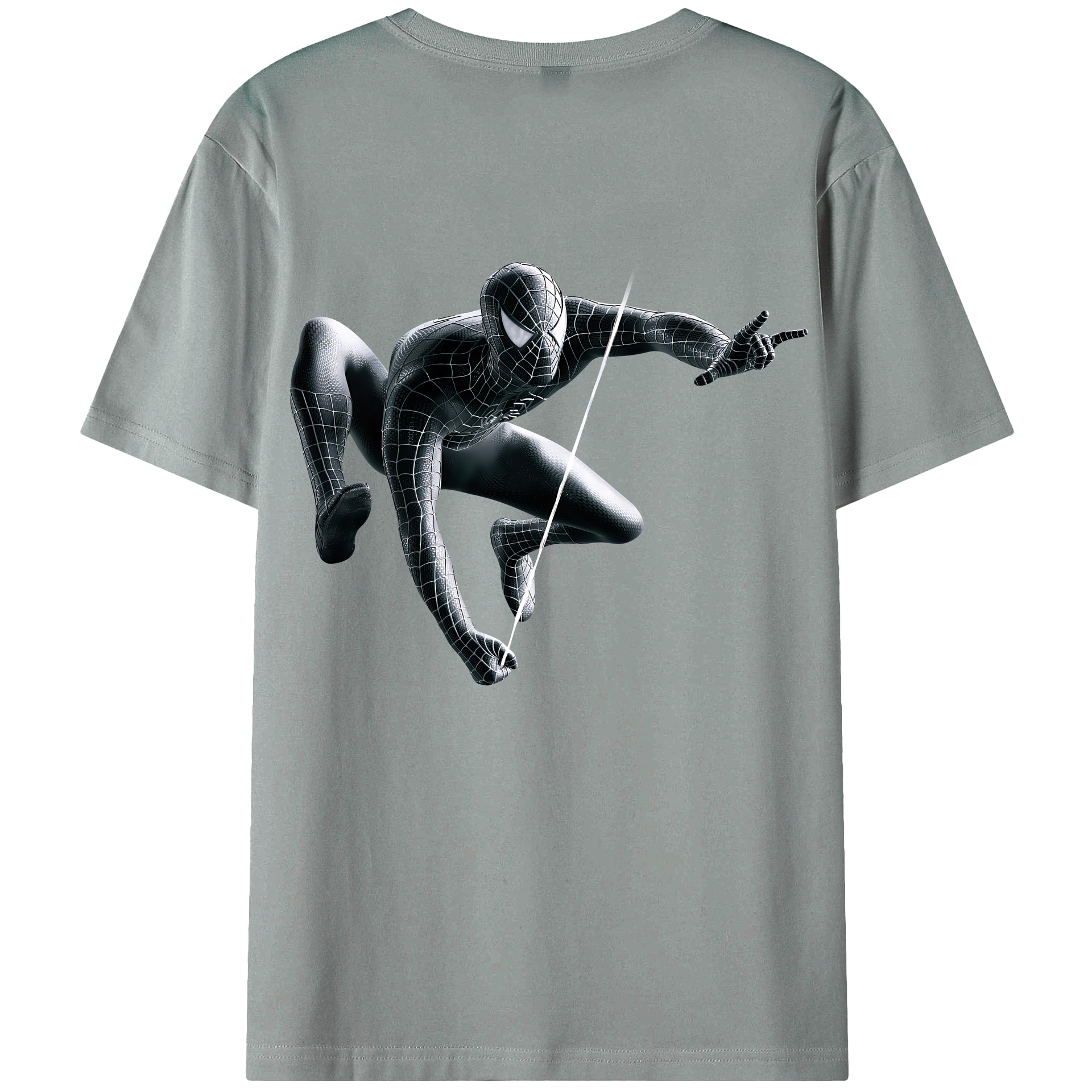 （画像用） Spider Man スパイダーマン 綿100％ メンズ半袖Tシャツ（バックプリント） 通気性